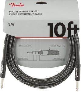 Fender Professional Series Instrument Cables, 10', Gray Tweed | SportHiTech