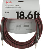 Fender Professional Series Instrument Cable, 18.6', Red Tweed | SportHiTech
