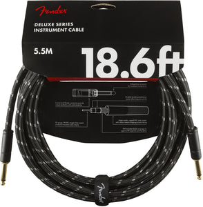 Fender Deluxe Series Instrument Cable Strt/Strt 18.6' Black Tweed | SportHiTech