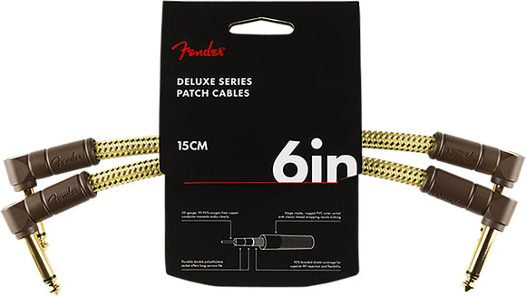 Fender Deluxe Series Instrument Cable 2-Pack, Angle/Angle 6