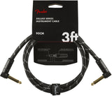 Fender Deluxe Series Instrument Cable, Angle/Angle, 3', Black Tweed | SportHiTech