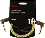 Fender Deluxe Series Instrument Cable, Angle/Angle, 1', Tweed | SportHiTech