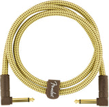Fender Deluxe Series Instrument Cable, Angle/Angle, 3', Tweed | SportHiTech