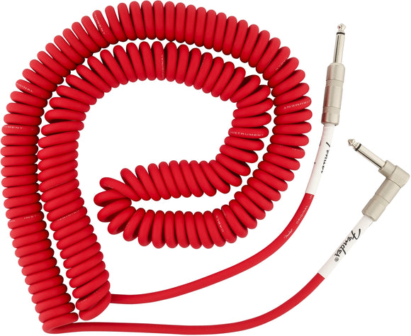 Fender Original Series Coil Cable, Straight-Angle, 30', Fiesta Red | SportHiTech