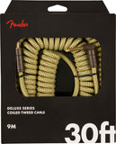 Fender Deluxe Series Coil Cable, Straight-Angle, 30' Tweed 099-0823-050 | SportHiTech