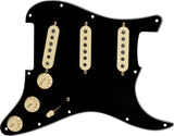 Fender Pre-Wired Strat Pickguard Original '57/'62 SSS Black 11 Hole | SportHiTech