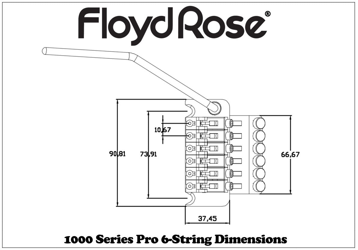 Genuine Floyd Rose 1000 Series Pro Tremolo Satin Black FRTP2000S