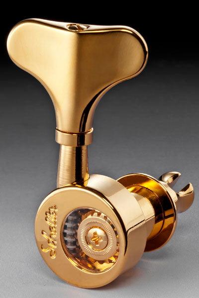 Genuine Schaller Germany Da Vinci 4-String Bass Tuners, 2x2 Gold 10530503
