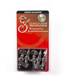 Grover 121N5 Planetary Geared Banjo Pegs. Set of 5, Nickel with metal buttons
