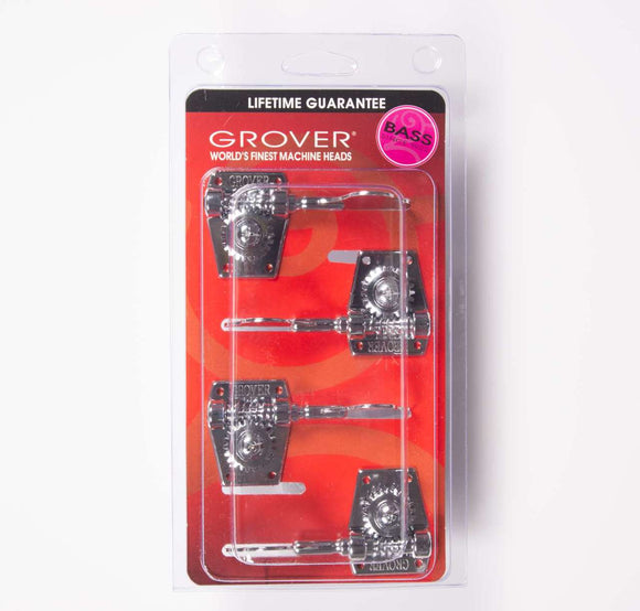 Grover 142C4 Vintage Bass Guitar Tuners 4 In line Chrome