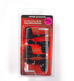 Grover 145BCL4 Titan Bass Tuners, 4 Inline Set Lefty/Reverse - Black Chrome