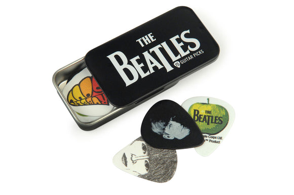 D'Addario Beatles Signature Guitar Pick Tins, Logo, 15 picks