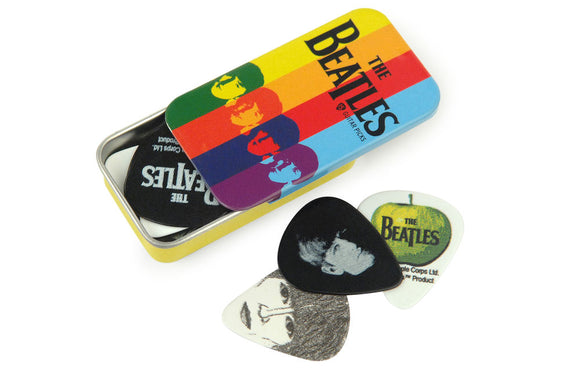 D'Addario Beatles Signature Guitar Pick Tins, Stripes, 15-picks
