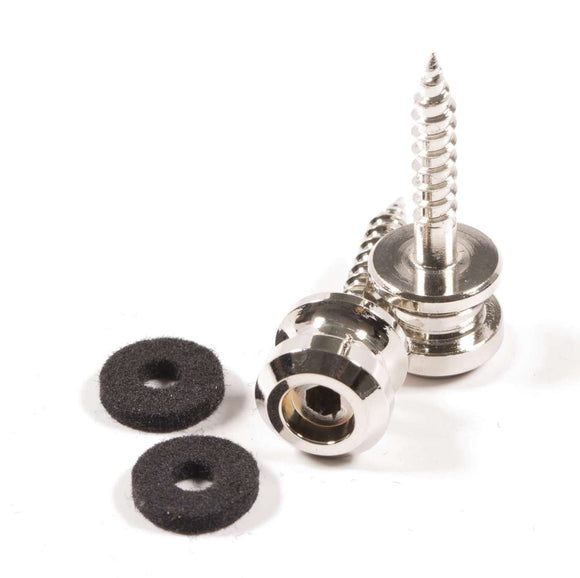Genuine Schaller S-Lock Straplock Replacement buttons - pair - Nickel 24030100