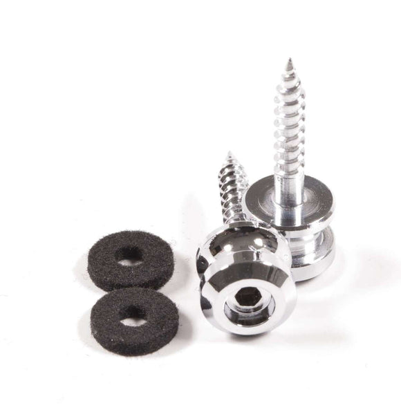 Genuine Schaller S-Lock Straplock Replacement buttons - pair - Chrome 24030200