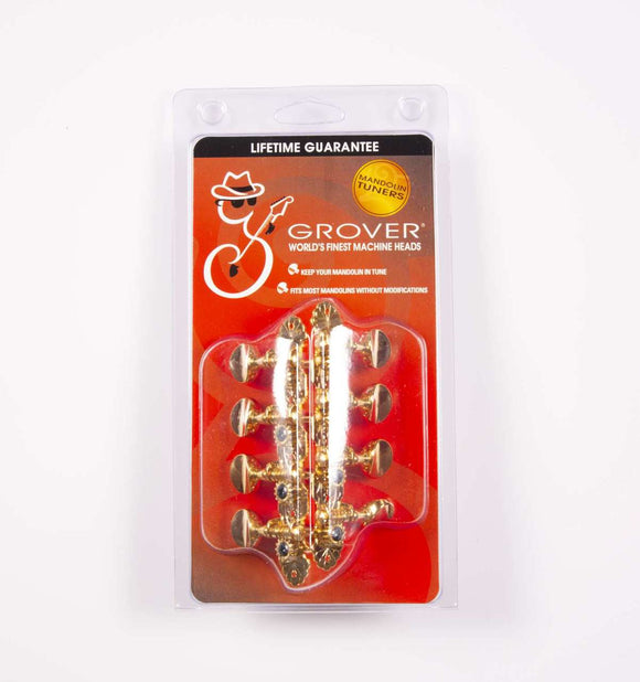 Genuine Grover Sta-Tite Mandolin 4+4 Gold Set of 8