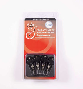 Genuine Grover Champion Ukulele Pegs Nickel Black Buttons Set of 4