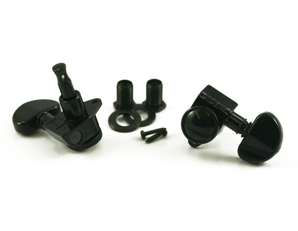 Grover 502BC Roto-Grip Locking Rotomatic 3x3 tuners, Black Chrome