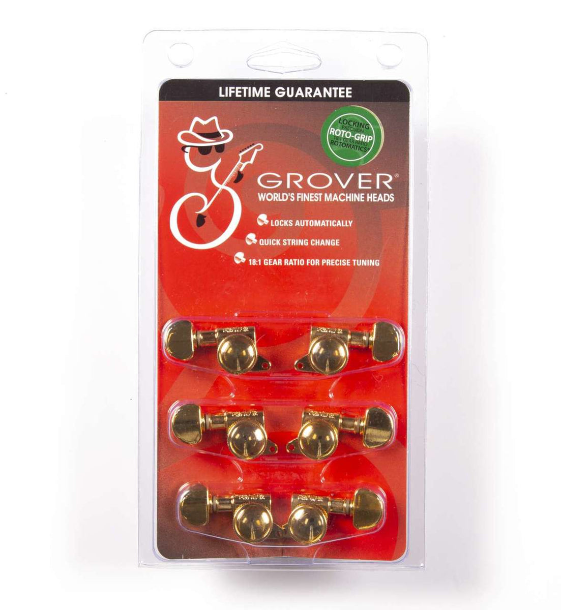 Grover 505G Mid Size Roto Grip Locking Gold 3x3 Rotomatic Tuners Grover 505G Mid Size Roto Grip Locking Gold 3x3 Rotomatic Tuners