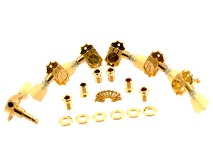 Kluson Revolution Tuners - 3x3 Pearloid button - Gold KEDP-3801G | SportHiTech