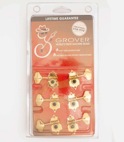 thumbnail image 2 of Grover H97g Sta-tite Guitar Tuners - 3 Per Side Horizontal Mount In Gold Finish 2 of 14