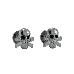 Genuine Grover Artist Strap Buttons (2) Skull, Chrome GP610C