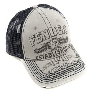 Fender Strat Gray Trucker Hat, One Size Fits Most 910-6647-000 | SportHiTech