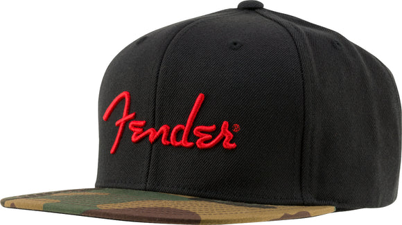 Fender Camo Flatbill Hat, Camo/Black, One size fits most 919-0119-000 | SportHiTech
