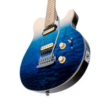 Sterling by Music Man Axis Guitar, Quilted Maple, Spectrum Blue