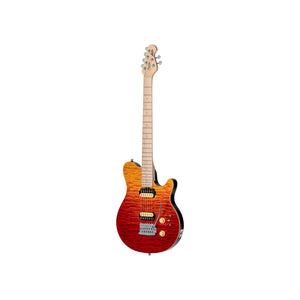 Sterling by Music Man Axis Guitar, Quilted Maple, Spectrum Red