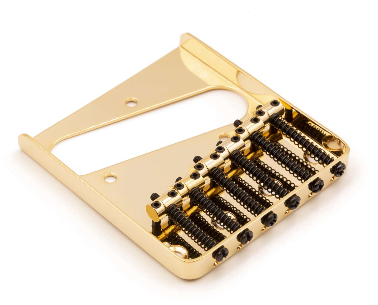 Tone Ninja 4 hole 6 Saddle Telecaster Bridge, Gold | SportHiTech