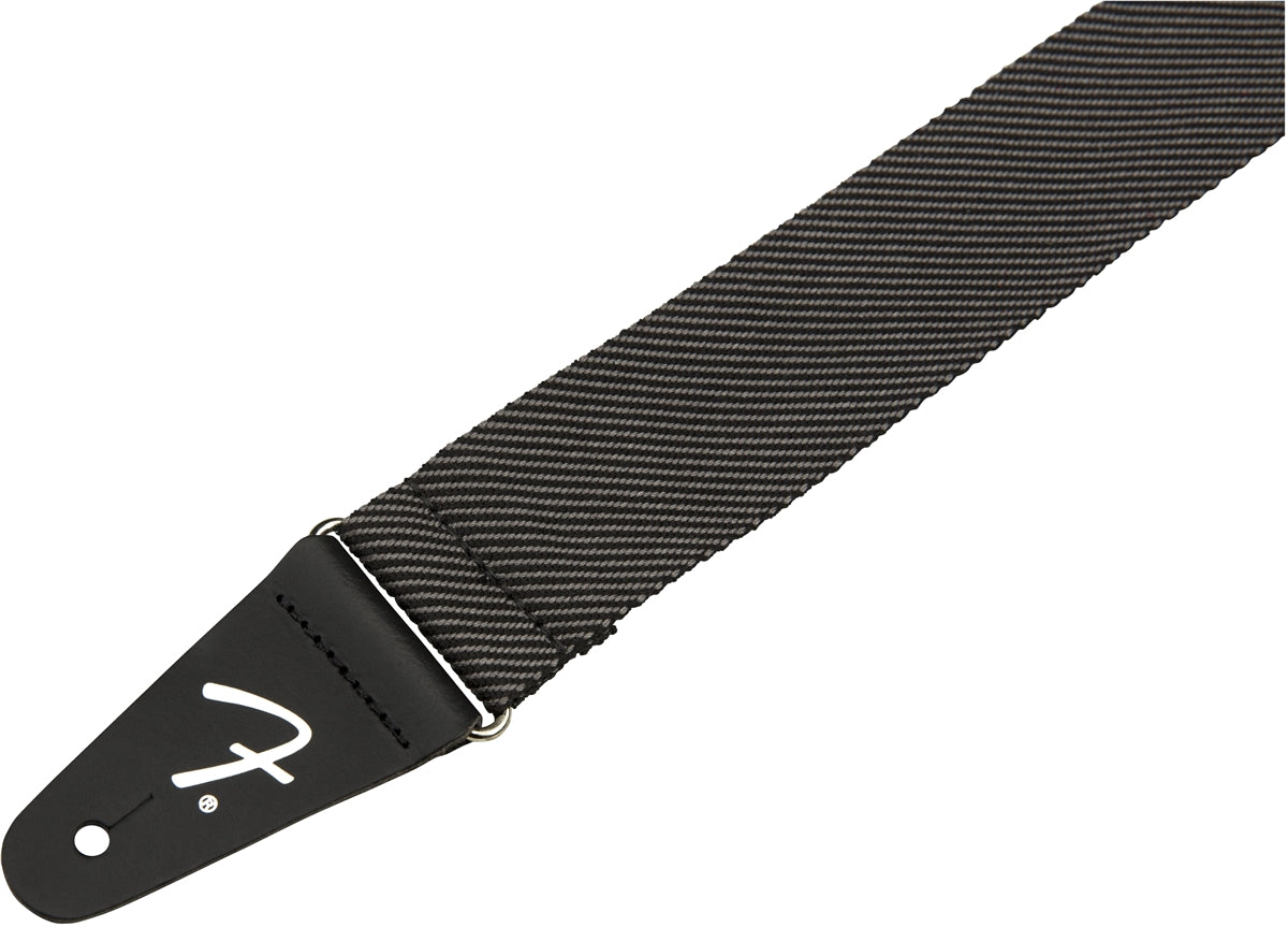 Bracelet Fender Tweed Moderne 2" Gris/Noir – Sangle Guitare Cuir & Tweed Classique Avec Logo F