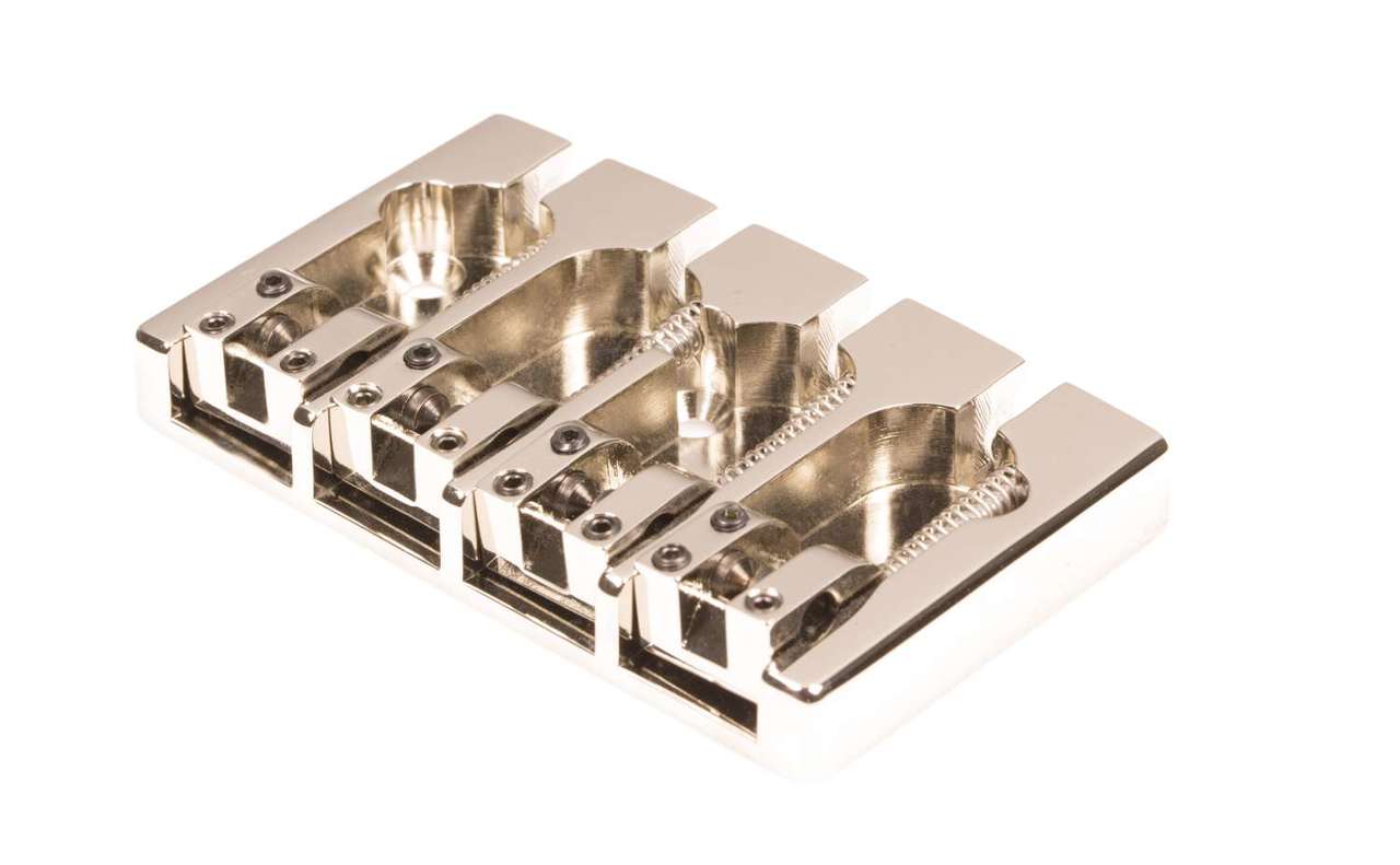 Hipshot A Style 4 String Bass Bridge Brass, Nickel, Retrofits 5