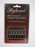 Genuine Highwood Contoured Saddles, Set of 6, 2-1/16" modern spacing, Aged Relic Nickel