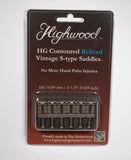 Genuine Highwood Contoured Saddles, Set of 6, 2-1/8" import spacing, Aged Relic Nickel