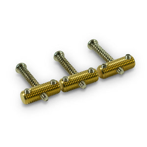 Kluson Knurled Brass Saddle Set For Fender Telecaster Unplated | SportHiTech