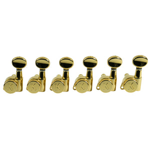 Kluson 6 In Line Left Hand Locking Contemporary Diecast Series Tuning Machines Gold | SportHiTech