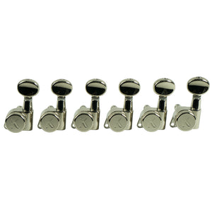 Kluson 6 In Line Left Hand Locking Contemporary Diecast Series Tuning Machines Nickel | SportHiTech