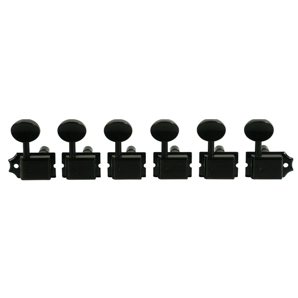 Kluson 6 In Line Locking Deluxe Series Tuning Machines Black | SportHiTech
