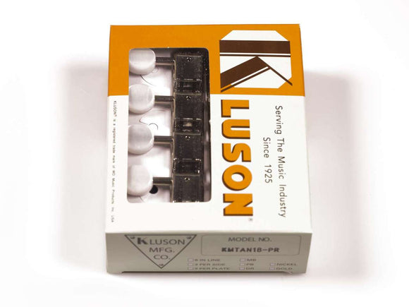 Kluson Supreme A Type Nickel Mandolin tuners, 18:1 Ratio, Pearl Buttons