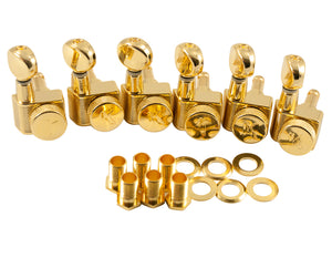 Kluson Locking Tuners Fender 6 in line 2 pin Gold KLF-3805GL