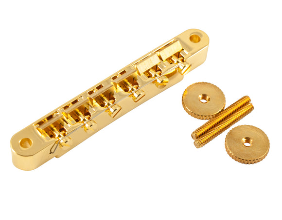 Kluson USA Made ABR-1 Tune-o-Matic Bridge Gold Wired Raw Brass Saddles KLP-1286G