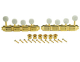 Kluson Supreme F Type Gold Mandolin tuners, 18:1 Ratio, Pearl Buttons