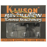 Kluson 3x3 Revolution E-Mount 90deg 20:1 ratio Tuners, Black