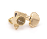 Kluson 3x3 Revolution E-Mount 90deg 20:1 ratio Tuners, Gold