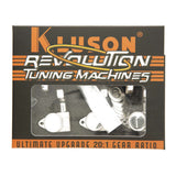 Kluson 3x3 Revolution E-Mount 90deg 20:1 ratio Tuners, Nickel