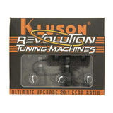 Kluson 3x3 Revolution E-Mount 90deg 20:1 ratio Locking Tuners, Black