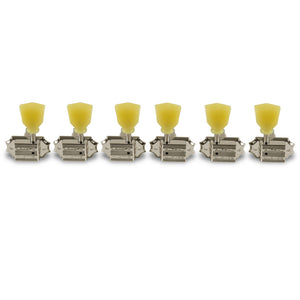 Kluson 3 Per Side Vintage Diecast Series Tuning Machines Nickel With Plastic Keystone Button | SportHiTech