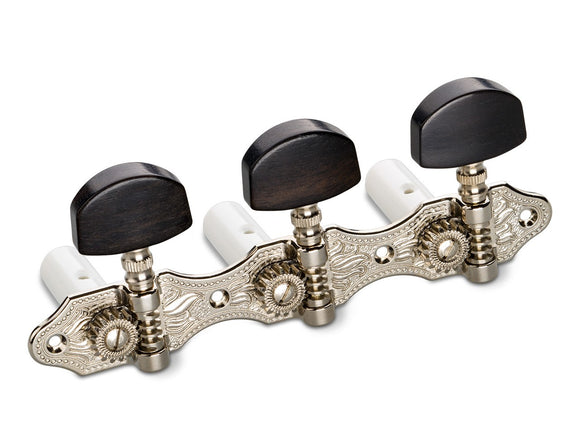 Genuine Schaller Germany Classical Guitar Hauser Tuners 3x3 Nickel with Ebony