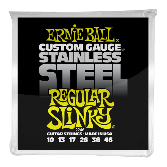 Ernie Ball Regular Slinky Stainless Steel Wound Electric Guitar Strings 10-46